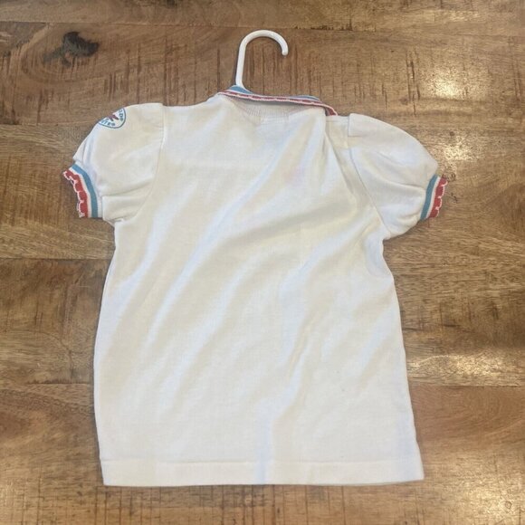 Lacoste Izod Vintage Girls Blue Skirt With Straps Size 4 Polo Shirt Alligator - Picture 10 of 13